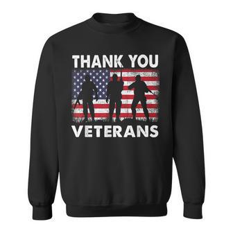 Veterans Day Thank You Veterans Usa Flag Patriotic V4 Sweatshirt - Seseable