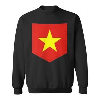 Vietnam Flag With Printed Vietnamese Flag Pocket Sweatshirt - Seseable