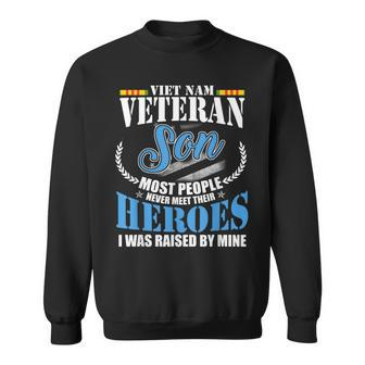 Vietnam Veteran Son American Flag Military Us Patriot Sweatshirt - Seseable