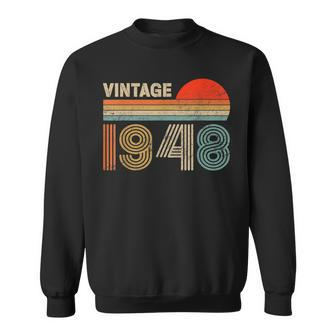 Vintage 1948 Made In 1948 75Th Birthday Gift 75 Year Old Men Women Sweatshirt Graphic Print Unisex - Seseable