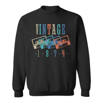 Vintage 1974 Cassette Tape 1974 Birthday Gifts 49 Year Old Sweatshirt | Mazezy