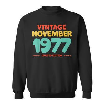 Vintage 1977 November Legend Born In November 1977 Geburtstag Sweatshirt - Seseable