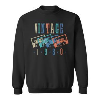 Vintage 1980 Cassette Tape 1980 Birthday Gifts 43 Year Old Sweatshirt | Mazezy