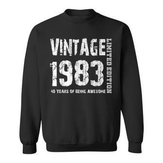 Vintage 1983 40 Years Of Being Awesome 40Th Birthday Sweatshirt | Mazezy