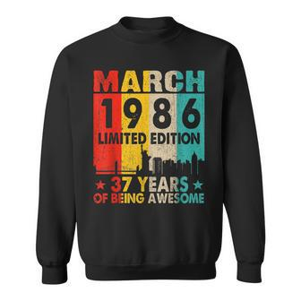 Vintage 1986 37 Yrs Old Made In March 1986 37Th Birthday Sweatshirt | Mazezy