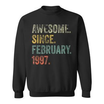 Vintage 1997 25Th Birthday Awesome Since February 1997 Sweatshirt - Seseable