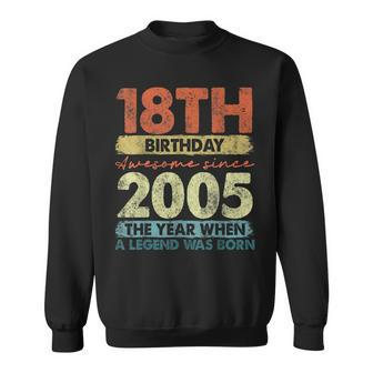 Vintage 2005 18 Year Old Gifts Limited Edition 18Th Birthday Sweatshirt | Mazezy