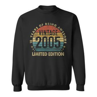 Vintage 2005 Limited Edition 18Th Birthday 18 Years Old Gift Sweatshirt - Thegiftio UK