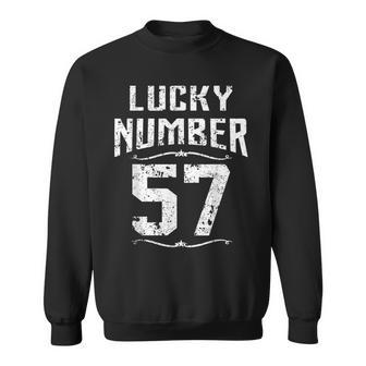 Vintage 57Th Birthday Lucky Number 57 Years Old Awesome Sweatshirt - Seseable