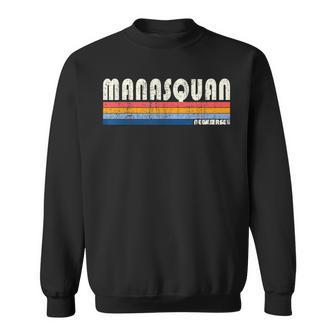 Vintage 70S 80S Style Manasquan Nj Men Women Sweatshirt Graphic Print Unisex - Seseable