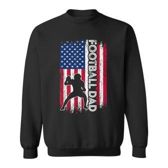 Vintage American Flag Football Dad Daddy Men Gift Sweatshirt - Seseable