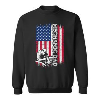 Vintage American Flag Mechanic Dad Daddy Men Gift Sweatshirt - Seseable