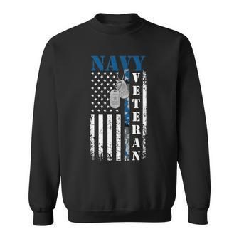 Vintage American Flag Us Navy Military Veterans Day Gift Sweatshirt - Seseable