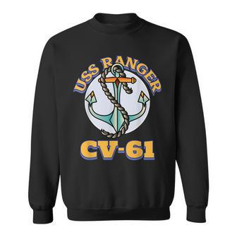 Vintage Anchor Navy Aircraft Carrier Uss Ranger Sweatshirt - Seseable