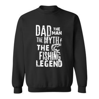Vintage Bass Fishing Dad Man The Myth The Legend Fisherman Sweatshirt - Monsterry UK
