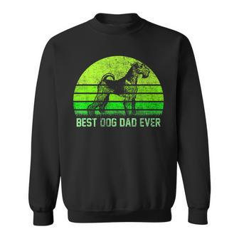 Vintage Best Airedale Terrier Dog Dad Ever Silhouette Sunset Sweatshirt | Mazezy