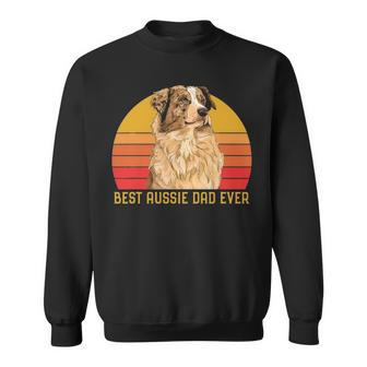 Vintage Best Aussie Dad Ever Papa Australian Shepherd Dog V2 Sweatshirt - Seseable