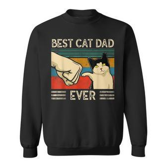 Vintage Best Cat Dad Ever Bump Fit V2 Sweatshirt - Seseable