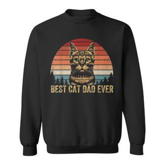 Vintage Best Cat Dad Ever Men Bump Fit Fathers Day Gift Sweatshirt - Seseable