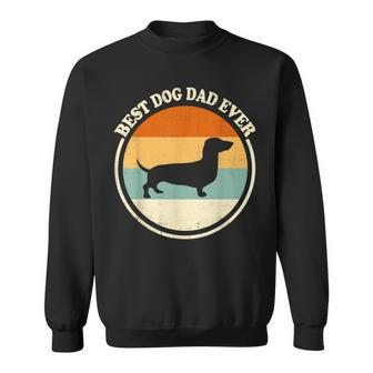 Vintage Best Dog Dad Ever Dachshund Dog Lover Fathers Day Sweatshirt - Seseable