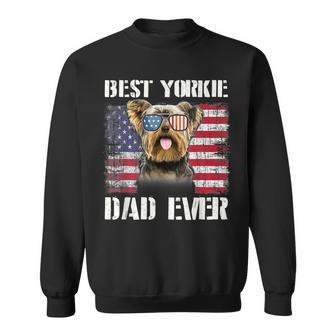 Vintage Best Yorkie Dad Ever Flag Us For Pet Owner Father Sweatshirt - Seseable