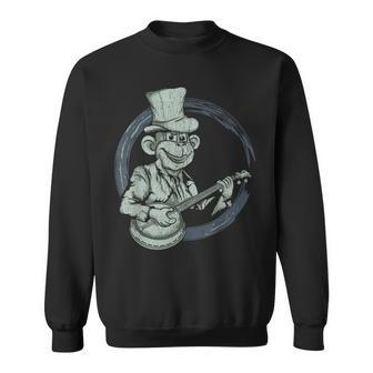 Vintage Bluegrass Banjo - Southern Line Dance Monkey Sweatshirt - Seseable