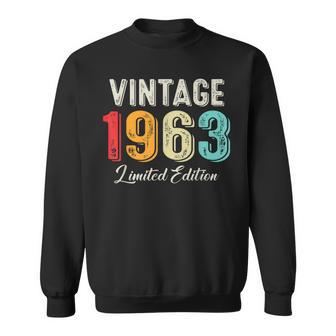 Vintage Born In 1963 Birthday Year Party Wedding Anniversary Sweatshirt - Seseable