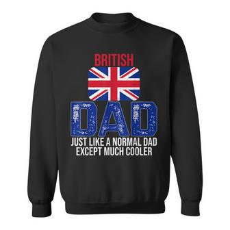 Vintage British Dad United Kingdom Flag For Fathers Day Sweatshirt - Seseable