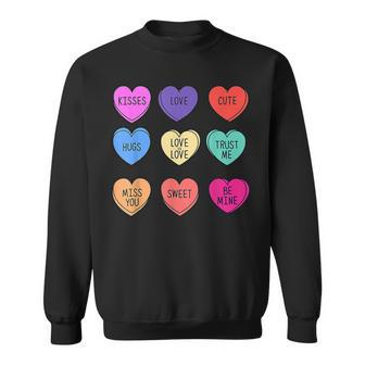 Vintage Candy Anti Valentine Conversation Hearts Sarcasm Fun Men Women Sweatshirt Graphic Print Unisex - Seseable