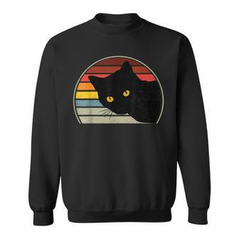Vintage Cat 80S Retro Style For Cat Lover Cat Mom Cat Dad Sweatshirt - Seseable