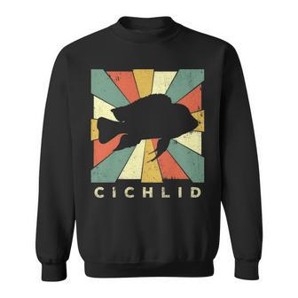 Vintage Cichlid Fish Lover Retro Style Animal Sweatshirt - Seseable