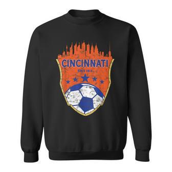 Vintage Cincinnati Soccer Sport Fan Gift Idea 513 Sweatshirt | Mazezy