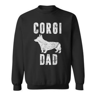 Vintage Corgi Dad Gift Dog Daddy Welsh Corgi Father Sweatshirt - Seseable