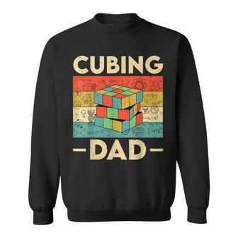 Vintage Cubing Dad Funny Speedcubing Math Lovers Sweatshirt - Seseable