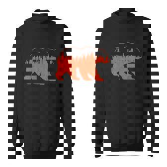 Vintage Downtown Chicago City Skyline Walking Bear Men Women Sweatshirt Graphic Print Unisex - Thegiftio