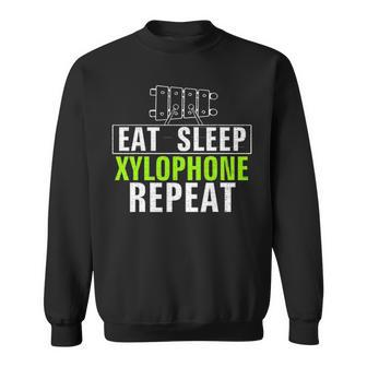 Vintage Eat Sleep Xylophone Repeat Funny Music Orchestra Sweatshirt - Seseable
