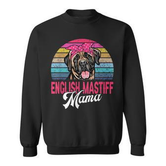 Vintage English Mastiff Mama Dog Mom Men Women Sweatshirt Graphic Print Unisex - Seseable