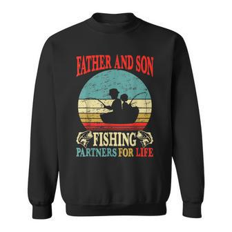 Vintage Father Son Fishing Partners For Life Dad Matching Sweatshirt - Seseable