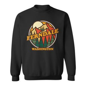 Vintage Ferndale Washington Mountain Hiking Souvenir Print Sweatshirt - Seseable