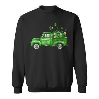 Vintage Green Truck Shamrocks St Patricks Day 2023 Irish Sweatshirt - Thegiftio UK