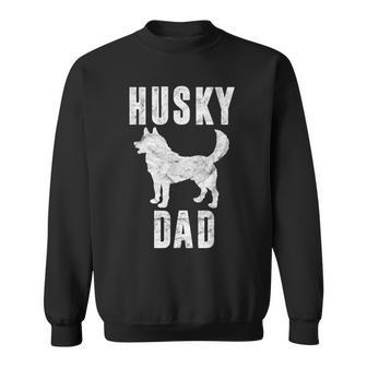 Vintage Husky Dad Gift Dog Daddy Siberian Huskies Father Sweatshirt - Seseable