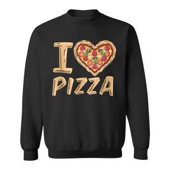 Vintage I Love Pizza Love Eating Pizza Heart Shaped Pizza Sweatshirt - Seseable