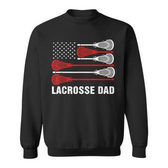 Vintage Lacrosse Dad Lax Dad Usa Flag Patriotic Gift Sweatshirt - Seseable