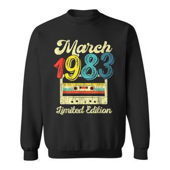 Vintage March 1983 Cassette Tape 40Th Birthday Decorations Sweatshirt - Thegiftio UK