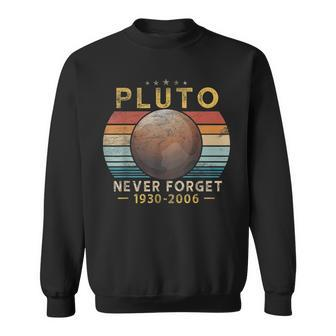 Vintage Never Forget Pluto Funny Space Science Lover Men Women Sweatshirt Graphic Print Unisex - Thegiftio UK