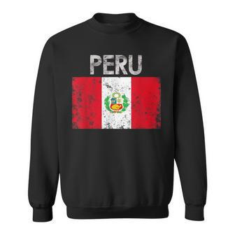 Vintage Peru Peruvian Flag Pride Gift Sweatshirt - Seseable
