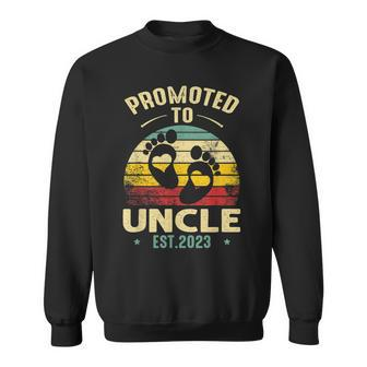 Vintage Promoted To Uncle 2023 Baby Feet New Uncle Sweatshirt - Seseable