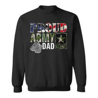 Vintage Proud Army Dad Camo With American Flag Gift Sweatshirt - Seseable