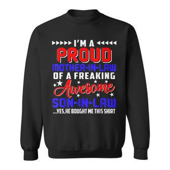 Vintage Proud Mother In Law Of A Freaking Awesome Son In Law Sweatshirt - Thegiftio UK