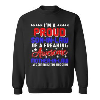 Vintage Proud Son In Law Of A Freaking Awesome Mother In Law Sweatshirt - Thegiftio UK